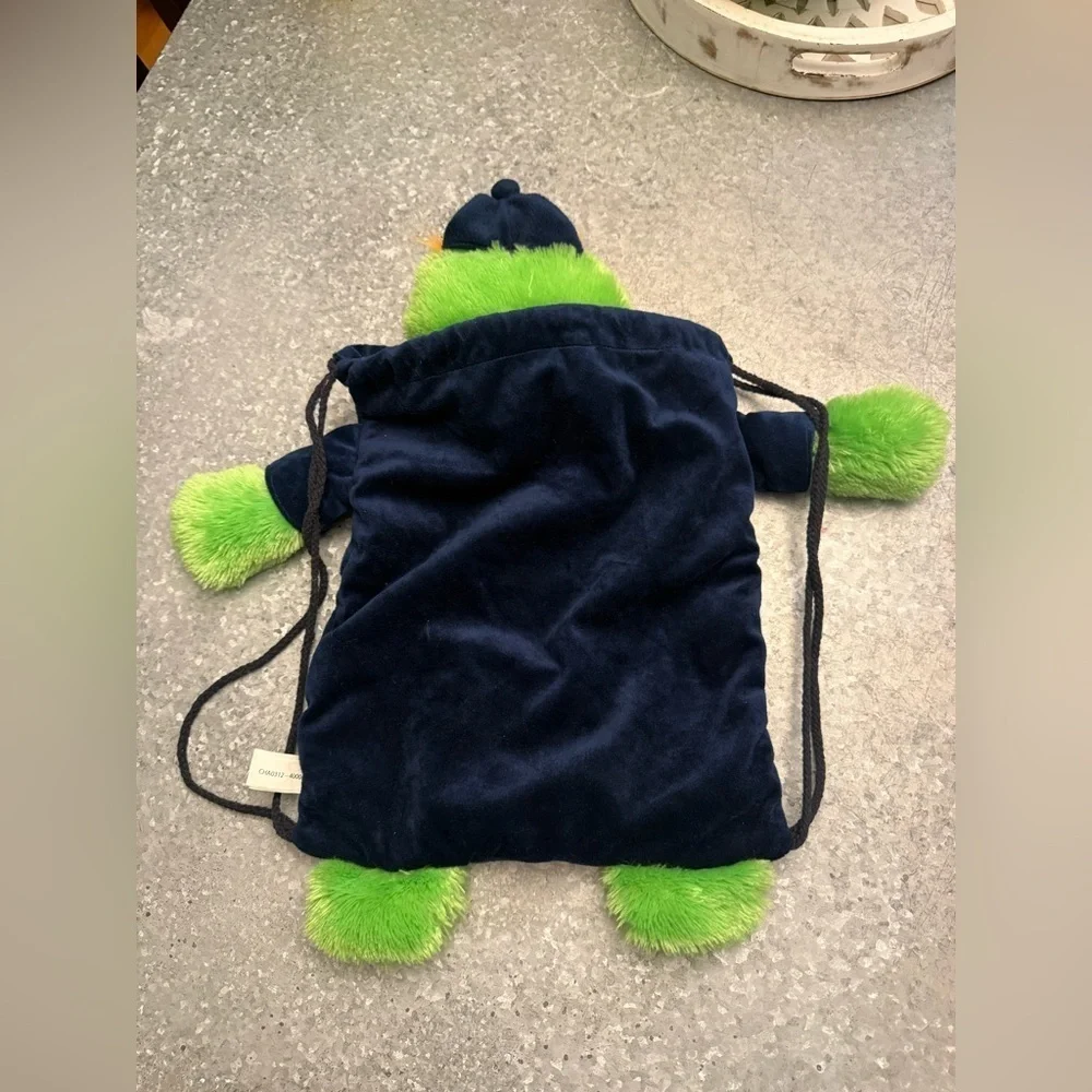 Boston Red Sox Wally the Green Monster Plush Drawstring Backpack